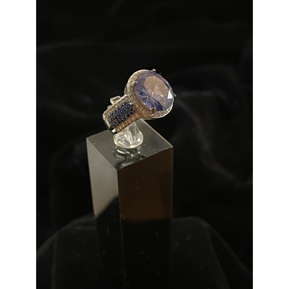 JTV FZN 9.25 Sterling Silver Purple Tanzanite CZ Ring Size 5 - Picture 3 of 11